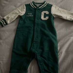 Carter's Green and Cream Varsity Footie